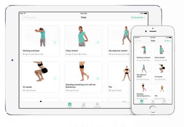 Individual exercise programs using PhysiApp